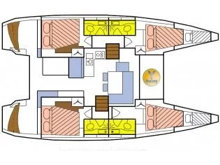 Cocktail Creole 4-12 Cab. - Cabin Cruise Seychelle (Cabin U04 (RB)) Plan image - 1
