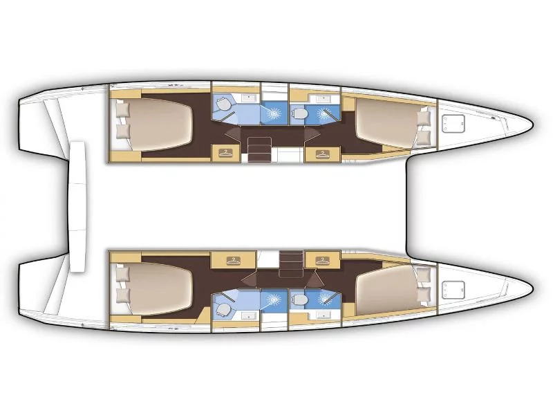 Lagoon 42 (No Name: Forward Cabin #2 (Cabin Charter 2 pax) FULLY CREWED, ALL EXPENSES) Plan image - 3