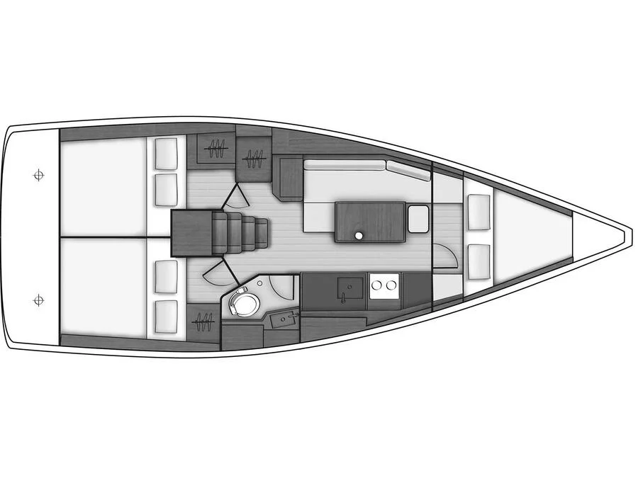 Oceanis 38 (3 cabins) (Salsa) Plan image - 3