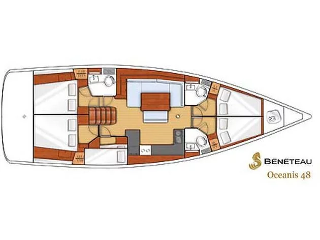 Oceanis 48 (Nabucco: Forward Cabin #2 (Cabin Charter - 2 pax) Fully Crewed, ALL EXPENSES) Plan image - 12