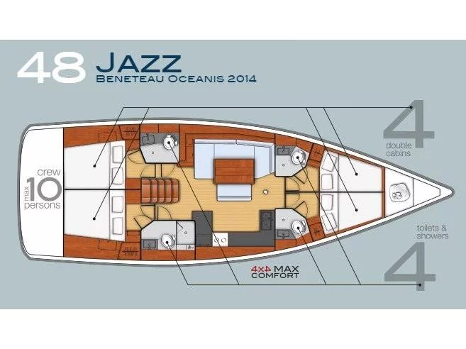 Oceanis 48 (4 cabins) (Jazz) Plan image - 14