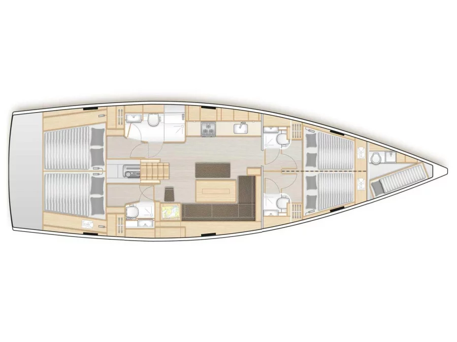 Hanse 508 with A/C, Generator and Watermaker (Planaria) Plan image - 10
