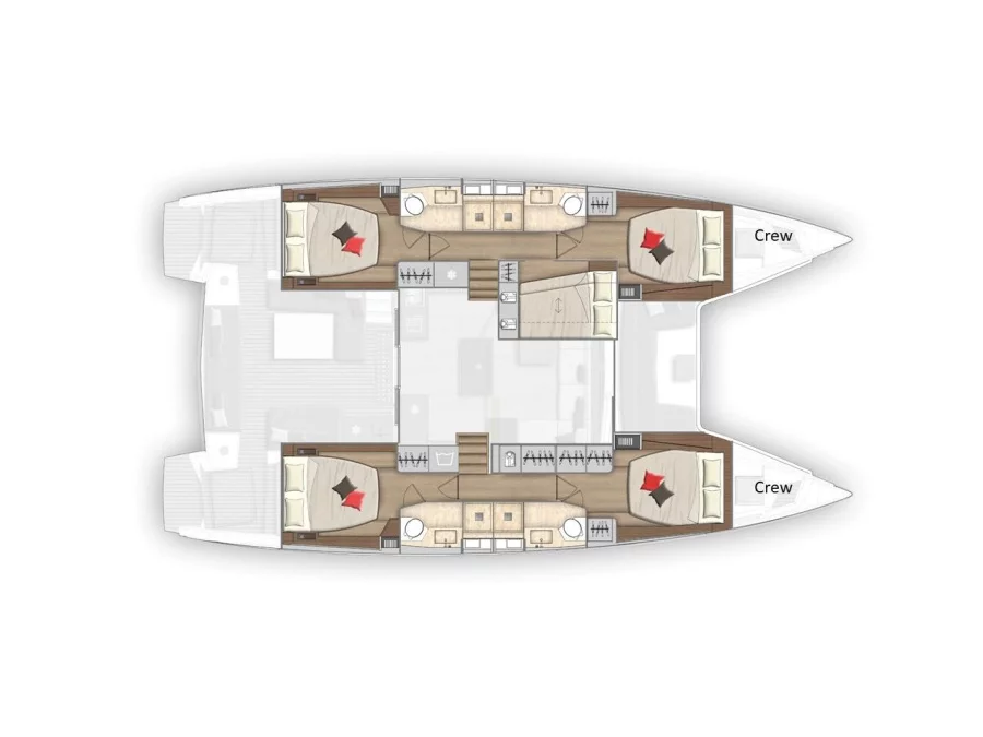 Lagoon 50 LUX (2020) equipped with airconditioning (PRINCESS KISS) Plan image - 9