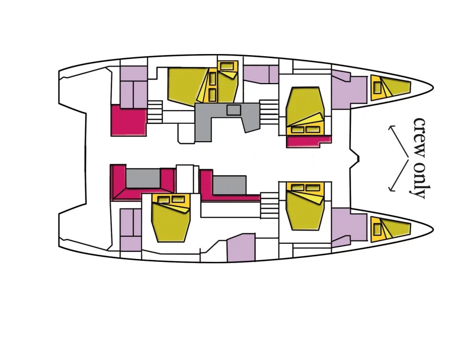 Lagoon 52F (5 cab) (Big Mama (AC, WM, Generator, Inverter, Tender Lift)) Plan image - 7
