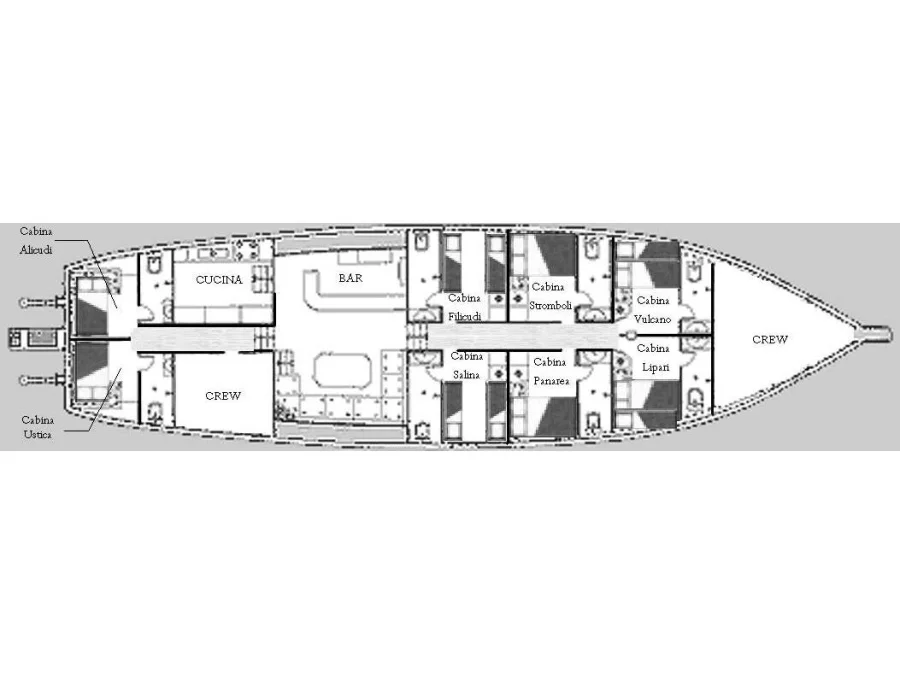 Gulet ((CabinVulcano - double bed + single bed) Kaptan Yilmaz II) Plan image - 1