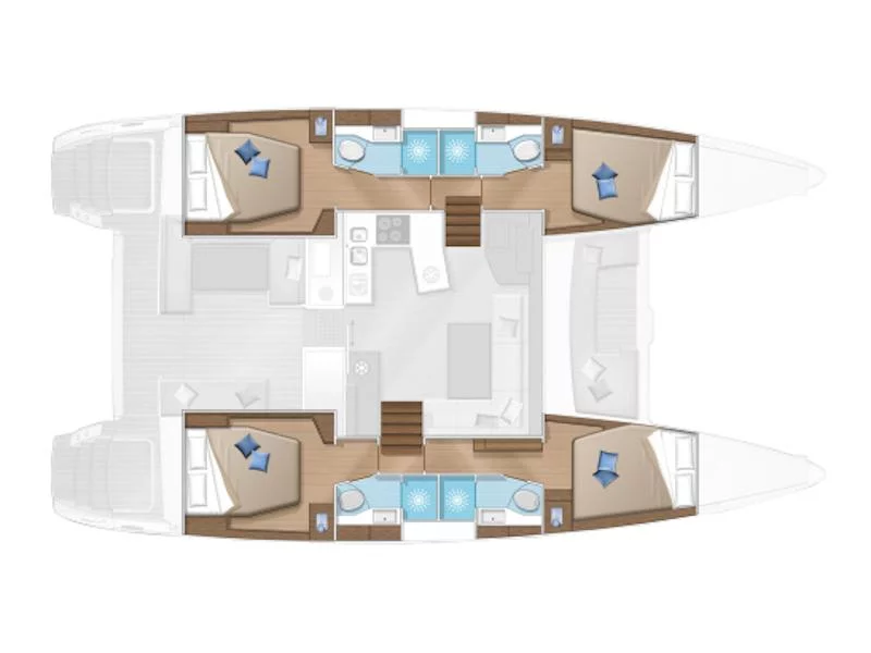 Lagoon 450  Flybridge (ZACAPA (generator, air condition, water maker, 2 SUP free of charge)) Plan image - 12