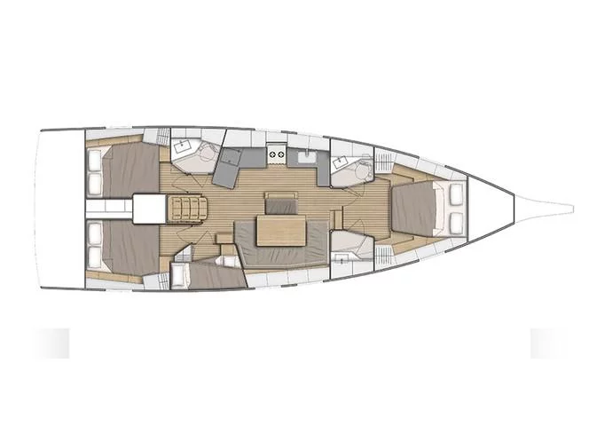 Oceanis 46.1 (NAIMA (first line, generator, air condition, full teak deck)) Plan image - 3