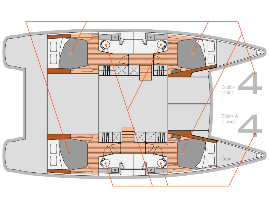 Helia 44 (4 cabs) (Lounge) Plan image - 1