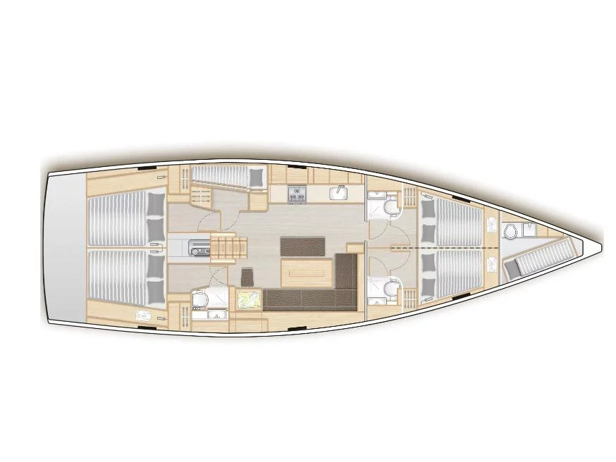 Hanse 508 (MEDUSA II (generator, air condition, electric barbeque, 1 SUP free of charge)) Plan image - 3
