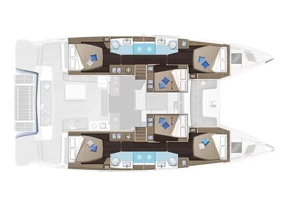 Lagoon 51 (JEWEL (Charter rate includes VAT, Skipper Fee, Generator, Air-condition, Watermaker, Icemaker, Dishw) Plan image - 2