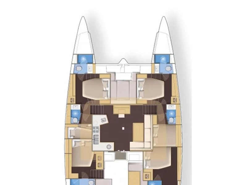 Lagoon 52 - 6 Cabin (Royal Flush (A/C - Generator - Refit 2022)) Plan image - 8
