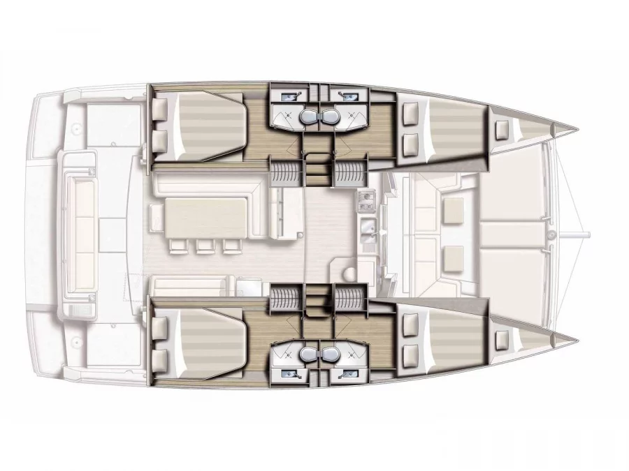 Bali 4.1 (Rear Starboard double cabin) Plan image - 1