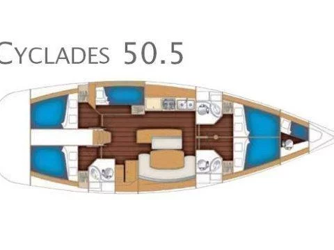 Cyclades 50.5 (White Pearl) Plan image - 3