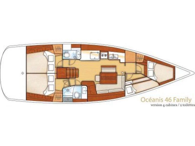 Oceanis 46 (Sail La Vie) Plan image - 2