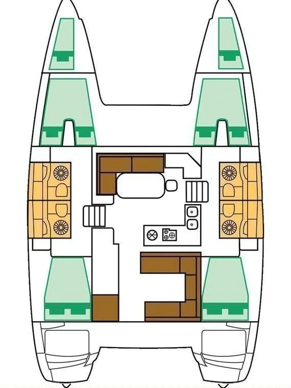 Lagoon 400 S2 - 4 + 2 cab. (Jema 3 (Cabin charter) starboard bow)  - 1